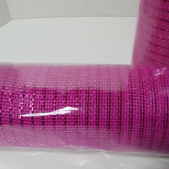 Pink Deco Mesh 21" Wreaths Crafts 2 Rolls - Picture 3 of 5